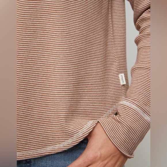 UpWest Cozy Rib Tee in Fall Stripe N222 - Picture 4 of 10